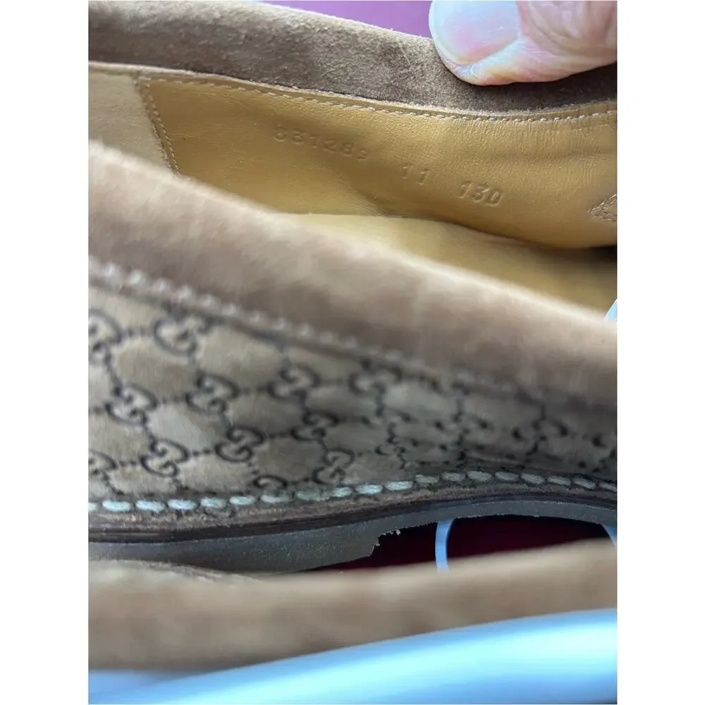 Men's Gucci, GG monogram web loafers size 11 fits 11.5 US made in Italy